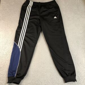 Adidas Pants Men Large Black Joggers Basketball Tapered Workout Outdoor Athletic